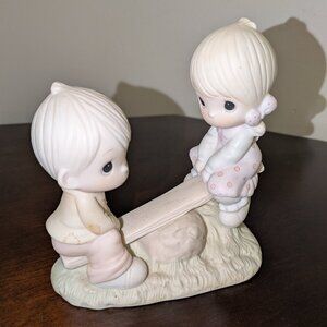 Original Vintage 1978 "Love Lifted Me" Precious Moments Figure Seesaw